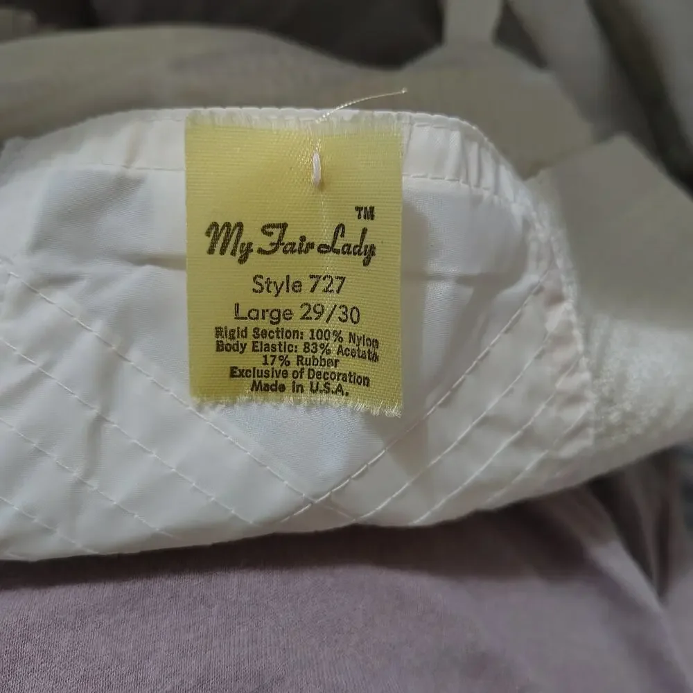 1960s My Fair Lady Pucker Knit Panty Girdle Stocking Fastener Size Large